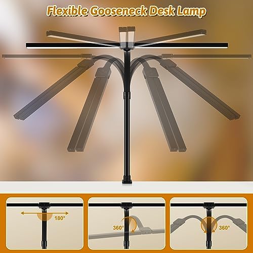 Double Head LED Desk Lamp with Remote Control for Home Office 24W Brightest Computer Desk Light for Workbench Drafting Architect Study Reading with Anti-Glare Cover - Image 6