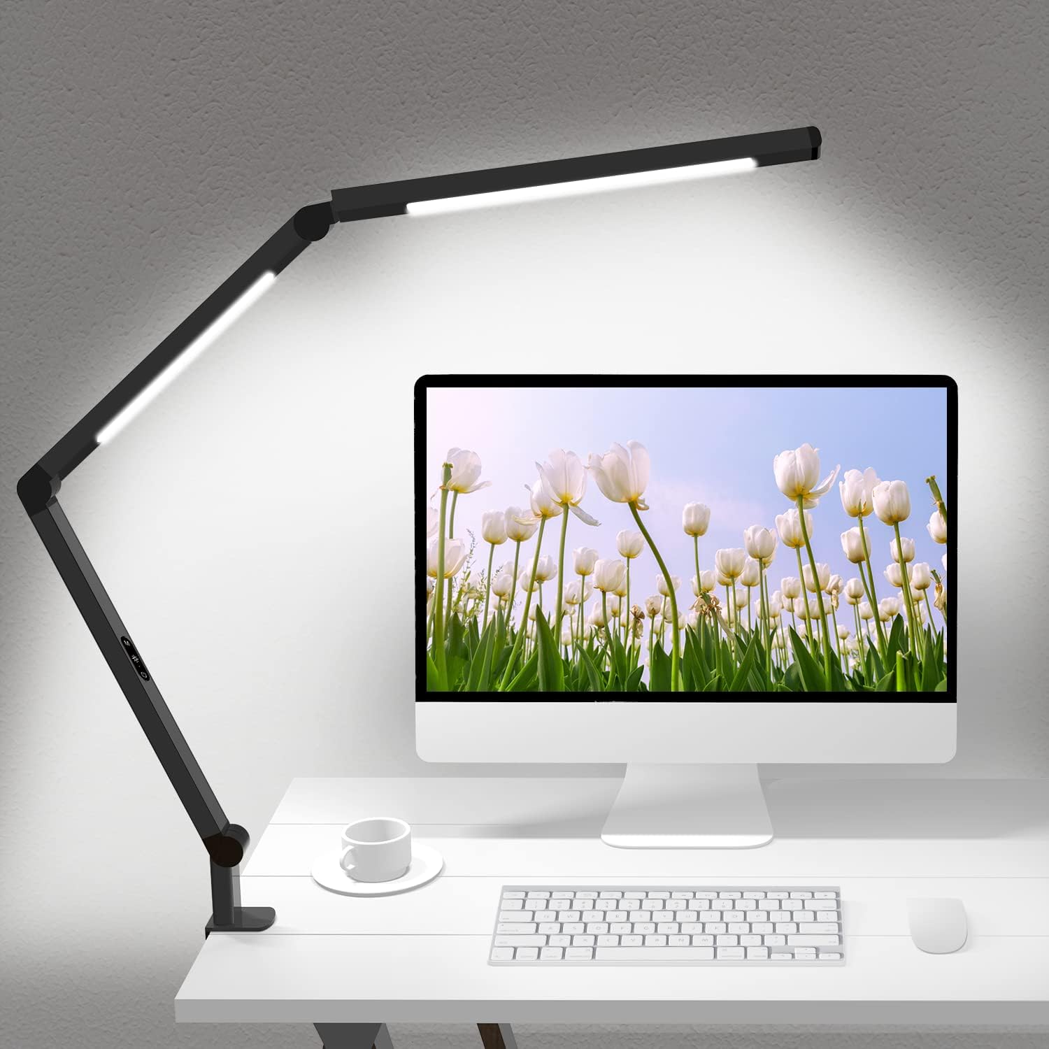 LED Desk Lamp with Clamp, Architect Desk Lamp with Dual Light and Adjustable Swing Arm, Clip-on Eye-Care 4 CCT Modes & 5 Brightness Levels Table Light Modern Computer Lighting for Home Office - Image 9