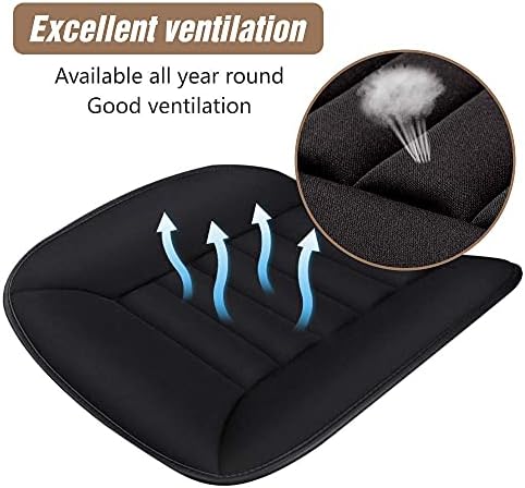 MYFAMIREA Car Seat Cushion Pad 1.2" Thick Comfort Seat Protector for Car Driver Seat Office Chair Home Use Memory Foam Seat Cushion with Non Slip Bottom, 20'' x 18.5'', Black - Image 3