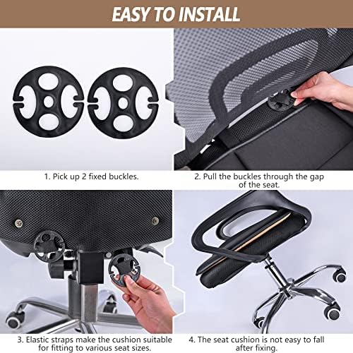 MYFAMIREA Car Seat Cushion Pad 1.2" Thick Comfort Seat Protector for Car Driver Seat Office Chair Home Use Memory Foam Seat Cushion with Non Slip Bottom, 20'' x 18.5'', Black - Image 5